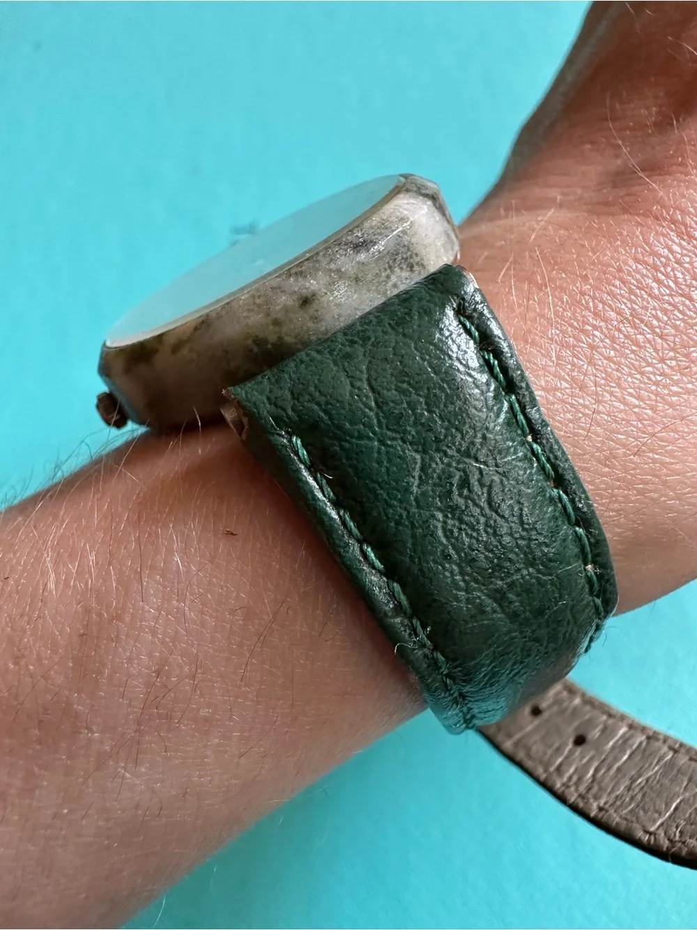 Vintage Connemara Marble Leather Band Watch Needs Battery
